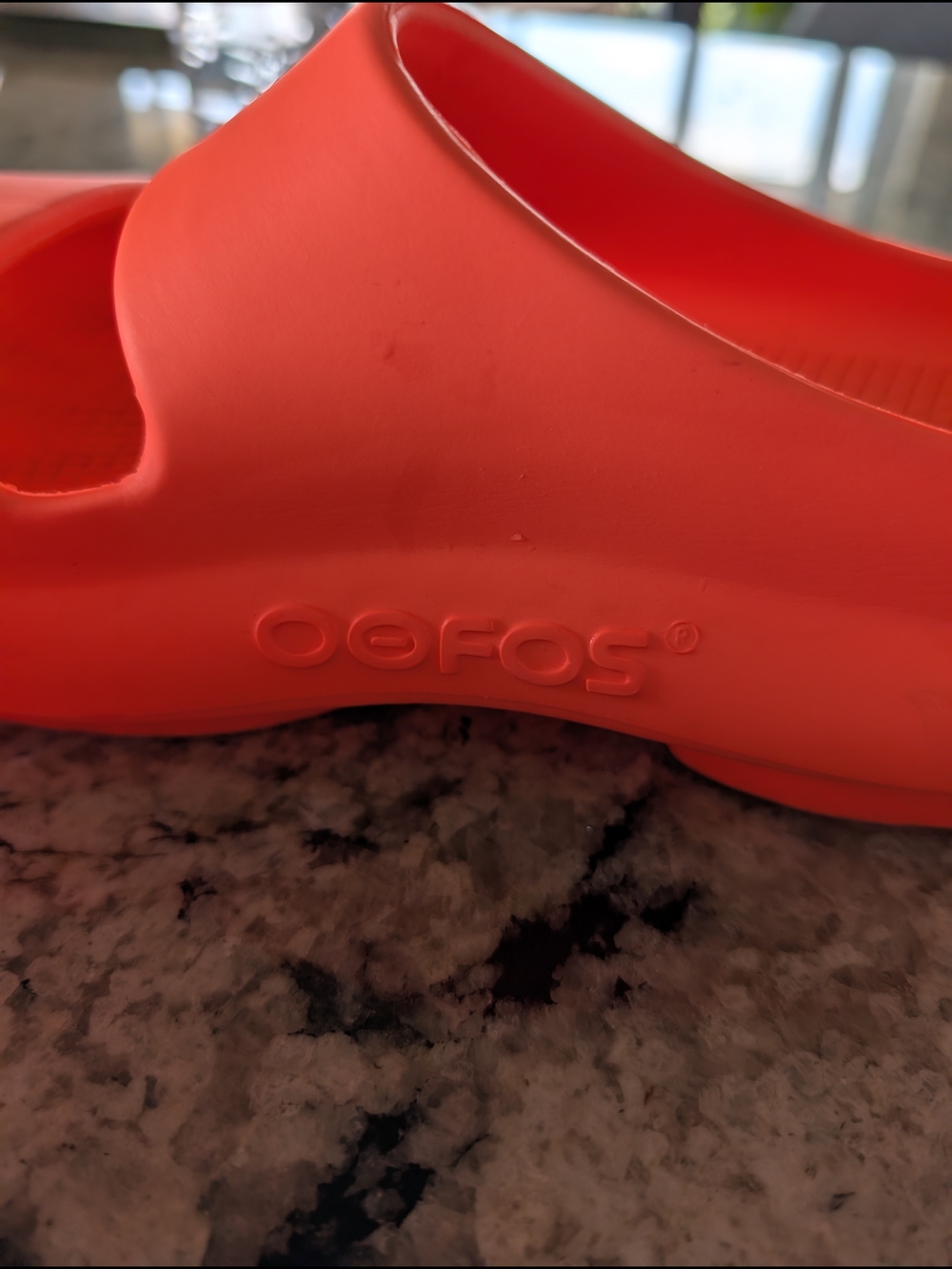 OOFOS Women's Orange Recovery Slide - Lightweight Comfort